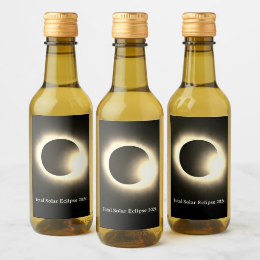 Totale zonsverduistering 2024 wijn etiket (Flessen)