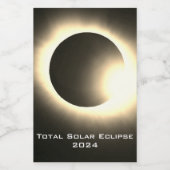Totale zonsverduistering 2024 wijn etiket (Enkel label)