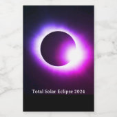 Totale zonsverduistering 2024 wijn etiket (Enkel label)