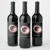 Totale zonsverduistering 2024 wijn etiket (Flessen)