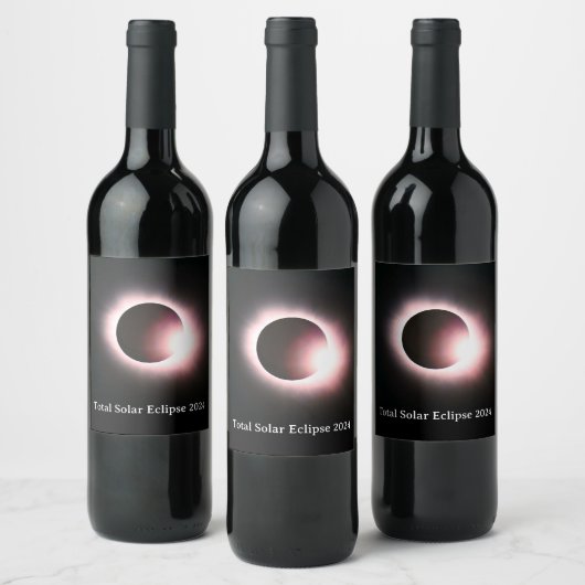 Totale zonsverduistering 2024 wijn etiket (Flessen)