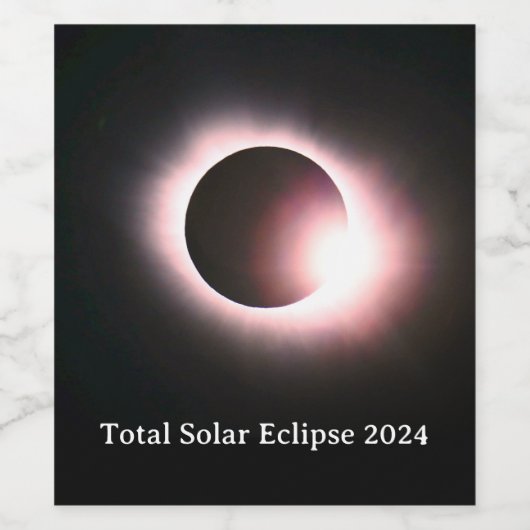 Totale zonsverduistering 2024 wijn etiket (Enkel label)