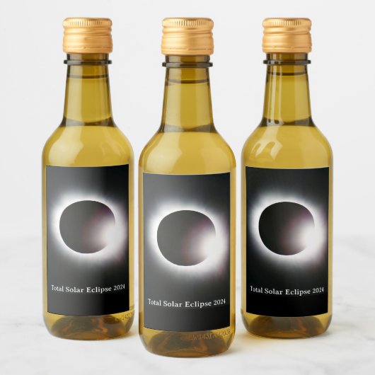 Totale zonsverduistering 2024 wijn etiket (Flessen)
