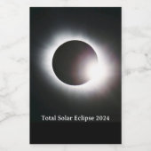 Totale zonsverduistering 2024 wijn etiket (Enkel label)