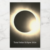 Totale zonsverduistering 2024 wijn etiket (Enkel label)