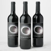 Totale zonsverduistering 2024 wijn etiket (Flessen)