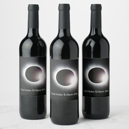 Totale zonsverduistering 2024 wijn etiket (Flessen)