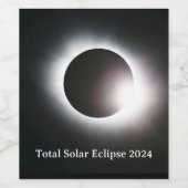 Totale zonsverduistering 2024 wijn etiket (Enkel label)