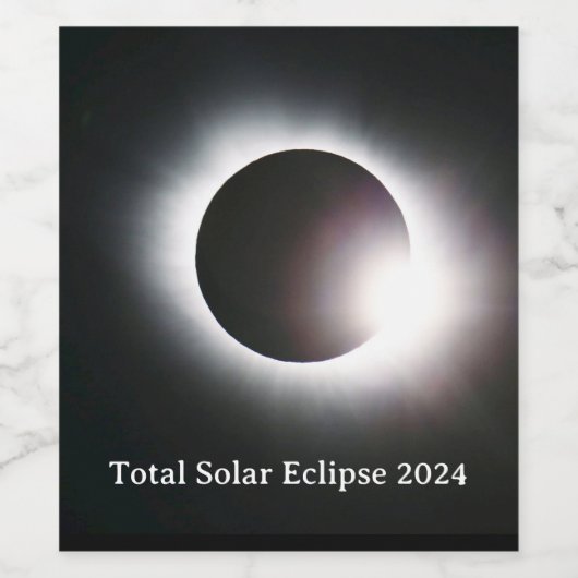 Totale zonsverduistering 2024 wijn etiket (Enkel label)
