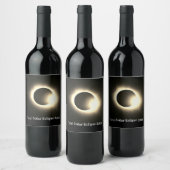 Totale zonsverduistering 2024 wijn etiket (Flessen)