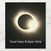 Totale zonsverduistering 2024 wijn etiket (Enkel label)