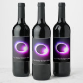 Totale zonsverduistering 2024 wijn etiket (Flessen)