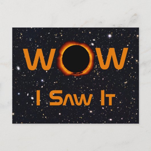 Totale Zonsverduistering 2024 WOW Ik Zag Het Briefkaart (Voorkant)