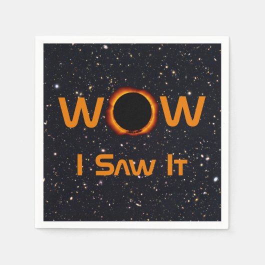 Totale Zonsverduistering 2024 WOW Ik Zag Het Servet (Voorkant)