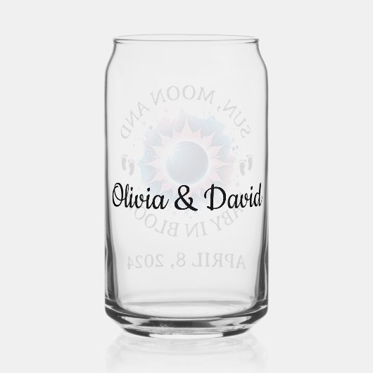 Totale Zonsverduistering 2024 Zwangerschap Aankond Blikvorm Glas (Achterkant)