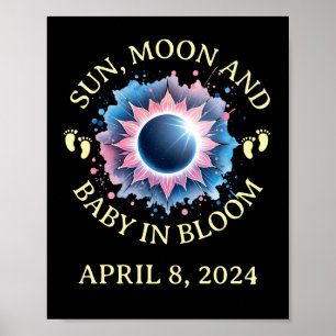 Totale Zonsverduistering 2024 Zwangerschap Aankond Poster
