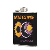 Totale zonsverduistering 2025 pop art design heupfles (Links)