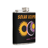 Totale zonsverduistering 2025 pop art design heupfles (Rechts)