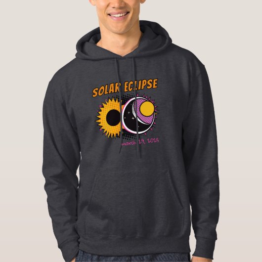 Totale zonsverduistering 2025 pop art design hoodie (Voorkant)