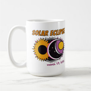 Totale zonsverduistering 2025 pop art design koffiemok