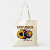 Totale zonsverduistering 2025 pop art design tote bag (Achterkant)