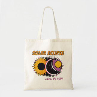 Totale zonsverduistering 2025 pop art design tote bag