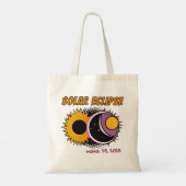 Totale zonsverduistering 2025 pop art design tote bag (Achterkant)