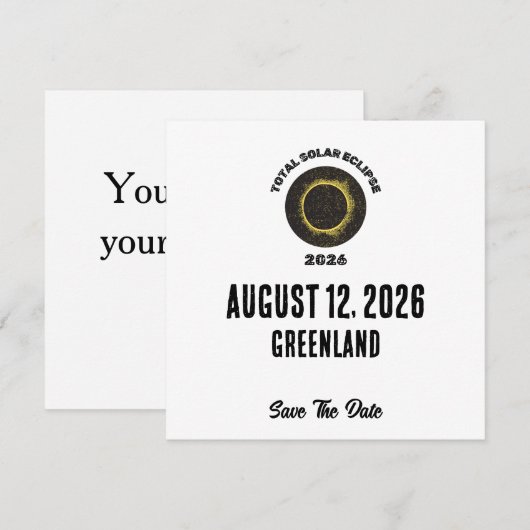Totale Zonsverduistering 2026 Aangepaste 'Save The (Voorkant / Achterkant)