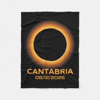 Totale Zonsverduistering 2026 Cantabrië Spanje Tot Fleece Deken
