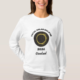 Totale Zonsverduistering 2026 Dames Lange Mouwen T-shirt