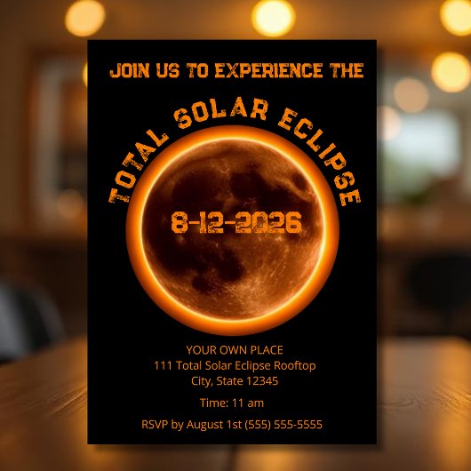 Totale Zonsverduistering 2026 Evenement Flyer