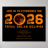 Totale Zonsverduistering 2026 Evenement Poster (Voorkant)
