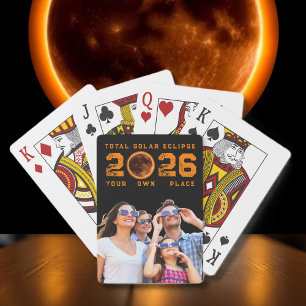 Totale Zonsverduistering 2026 Familie Foto Aandenk Pokerkaarten