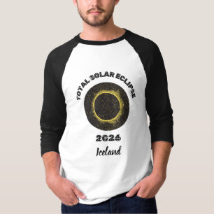 Totale Zonsverduistering 2026 Heren 3/4 Mouwen Rag T-shirt