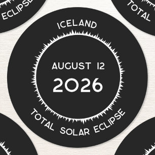 Totale Zonsverduistering 2026 IJsland Ronde Sticker