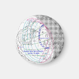Totale Zonsverduistering 2026 Kaart Magneet