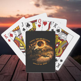 Totale Zonsverduistering 2026 Pad van Totaliteit Pokerkaarten