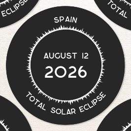 Totale Zonsverduistering 2026 Spanje Ronde Sticker
