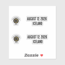 Totale Zonsverduistering 2026 Totaliteit Aangepast Sticker