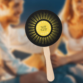 Totale zonsverduistering 2026 uw tekst gepersonali handwaaier