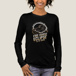 Totale Zonsverduistering 2026 Vuur Paard Verjaarda Tri-Blend Shirt