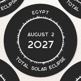 Totale Zonsverduistering 2027 Egypte Ronde Sticker