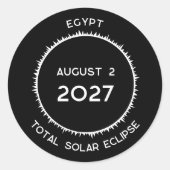 Totale Zonsverduistering 2027 Egypte Ronde Sticker (Voorkant)