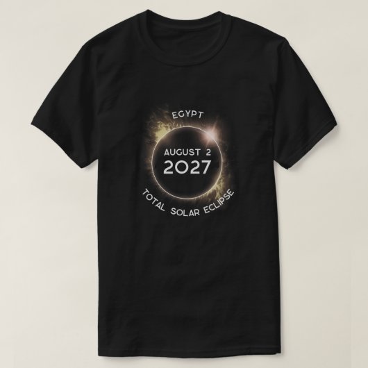 Totale Zonsverduistering 2027 Egypte T-shirt (Design voorkant)