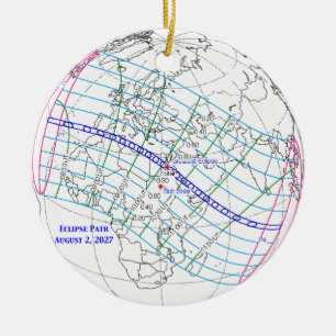 Totale Zonsverduistering 2027 Kaart Keramisch Ornament