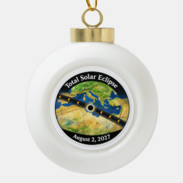 Totale Zonsverduistering 2027 Kaart Keramische Bal Ornament
