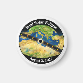 Totale Zonsverduistering 2027 Kaart Magneet