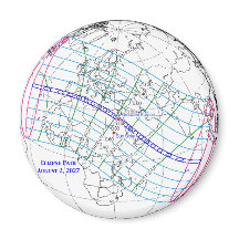 Totale Zonsverduistering 2027 Kaart