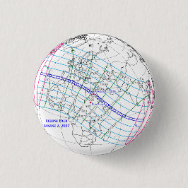Totale Zonsverduistering 2027 Kaart Ronde Button 3,2 Cm