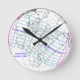 Totale Zonsverduistering 2027 Kaart Ronde Klok